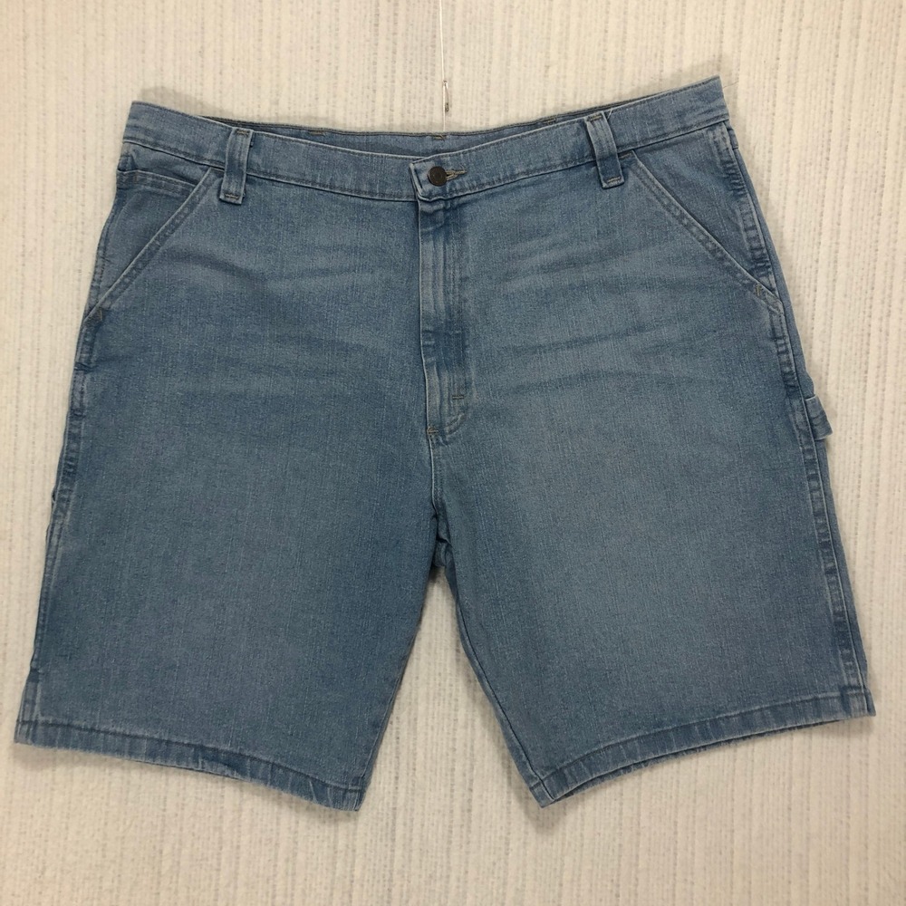 Wrangler‎ Mens Carpenter Denim Shorts Light Wash Blue Utility Size 40 112315240